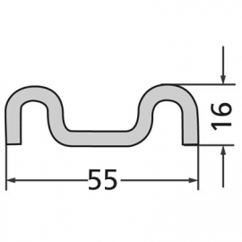 Kratzbodenleiste Form A / L: 1640 mm