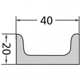 Kratzbodenleiste Form B / L: 1670 mm