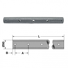 Zinken-Trägerrohr Länge 980 mm