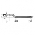 Frontladerzinken L= 880 mm, M 22x1,5