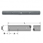 Zinken-Trägerrohr Länge 980 mm